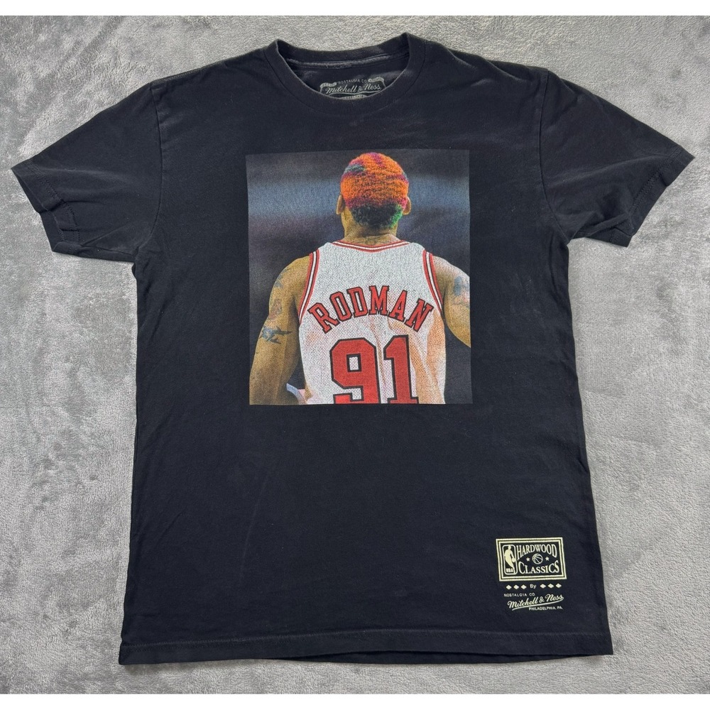 Mitchell & Ness Dennis Rodman Chicago Bulls T-Shirt Black Med Hardwood Classics